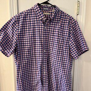 Mens L Short Sleeve Casual Button Down